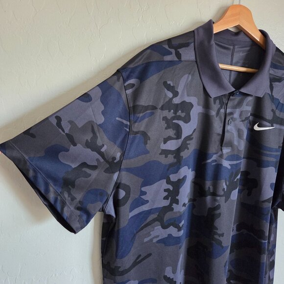 Nike Dri-FIT Victory+ Camo Golf Performance Polo Shirt Gridiron Blue Men's XXL - Picture 5 of 8